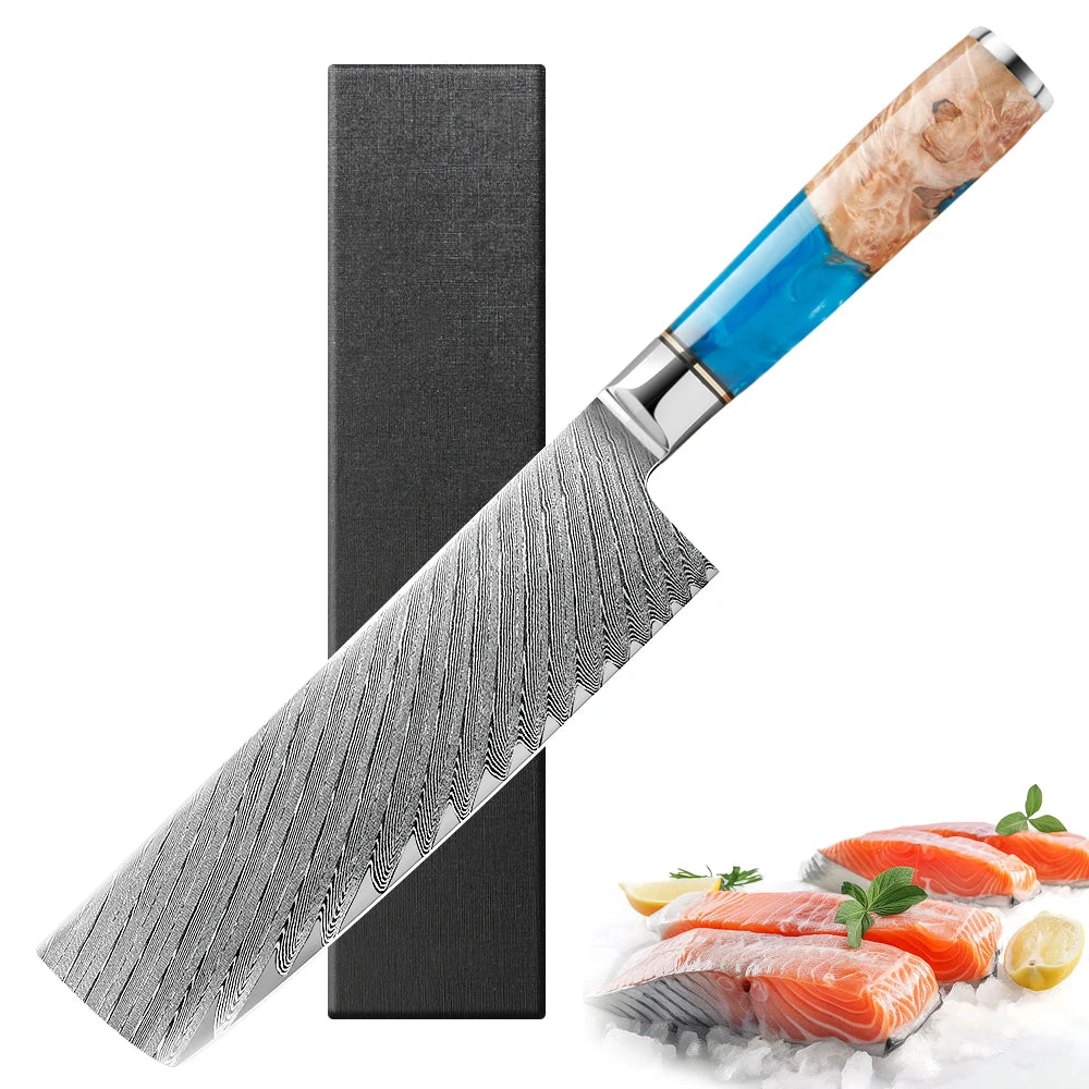 IOKO 67 Layers Damascus Chef Kitchen Knife Butcher Cleaver Japanese Style Damascus Knife Set