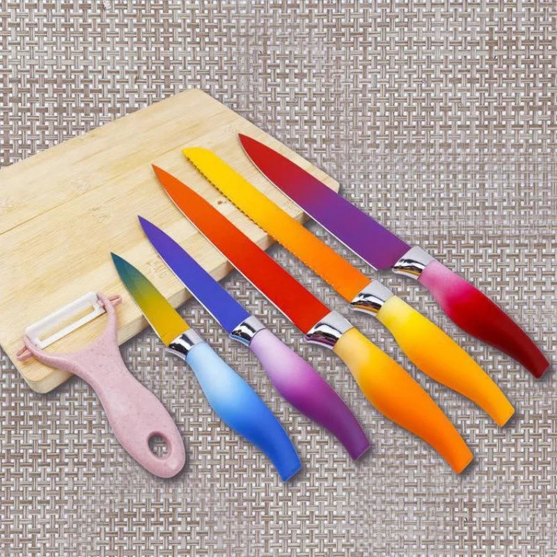 Hot Sale Custom Logo Steel Forged Steak Knives 6 Piece Kitchen Knife Set