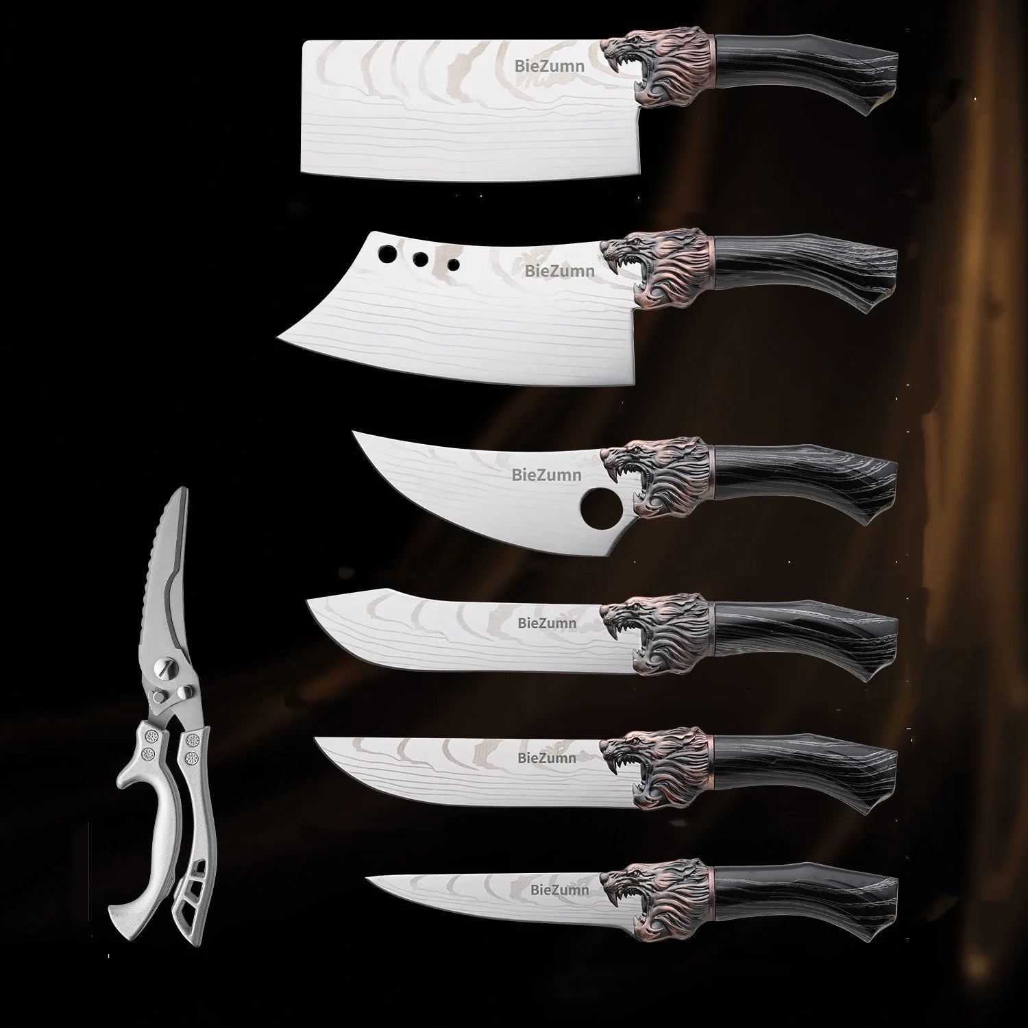 New Design Super Sharp Stainless Steel Kitchen Meat Cleaver Professional Chinese Kitchen Knife Set