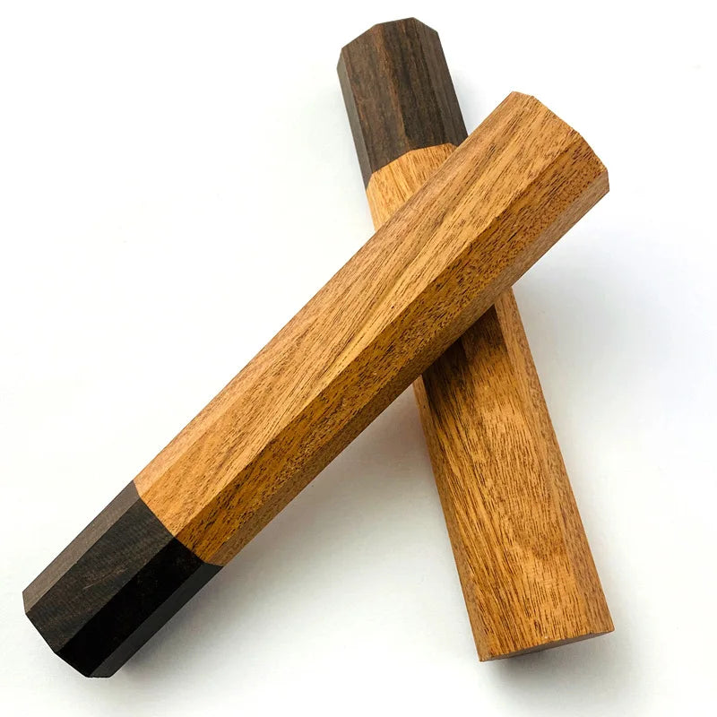 Ebony Wood Handle Octagonal Handle Crafts Manual DIY Semi-finished Damascus Knife Japanese Kitchen Knife Handle Wooden Crafts