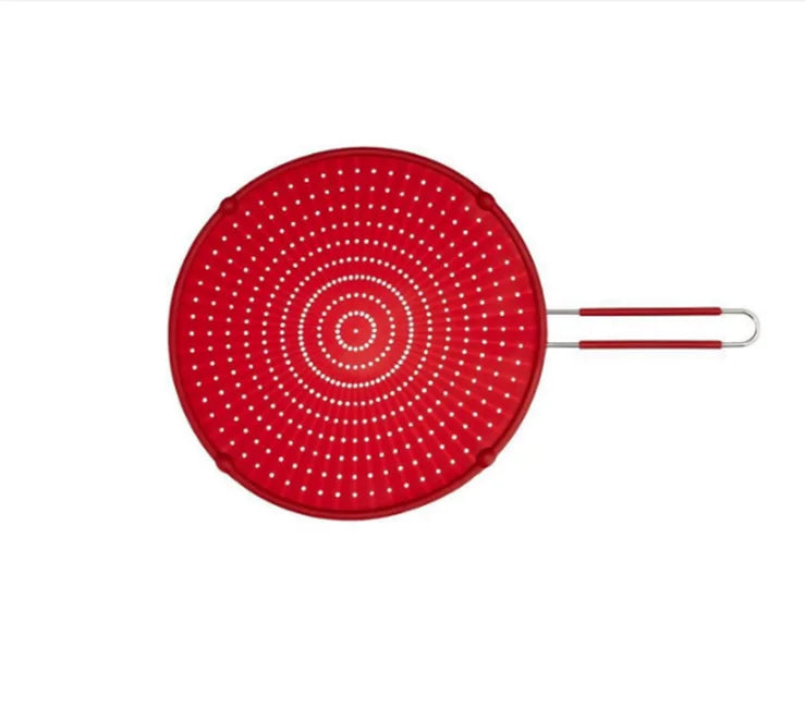 Cooking Heat Resisting Handle Frying Pan Lid Water Filter Net Silicone Splatter Screen Anti Oil Splatter Oil Splash Guard