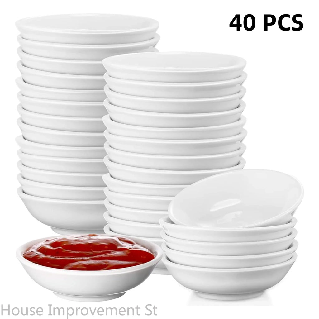 Soy Sauce Dishes Set of 40 Serving Small Bowl Mini Appetizer Plates Small Plastic Dipping Sauce Bowls for Restaurant Bar Kitchen