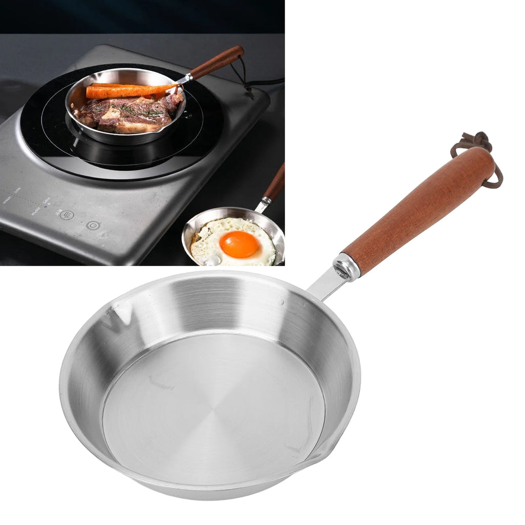 Frying Pan Stainless Steel Frying Pan Non Stick Egg Pan Fry Pan for Household Restaurant Induction Cooker Induction Cooker Pan