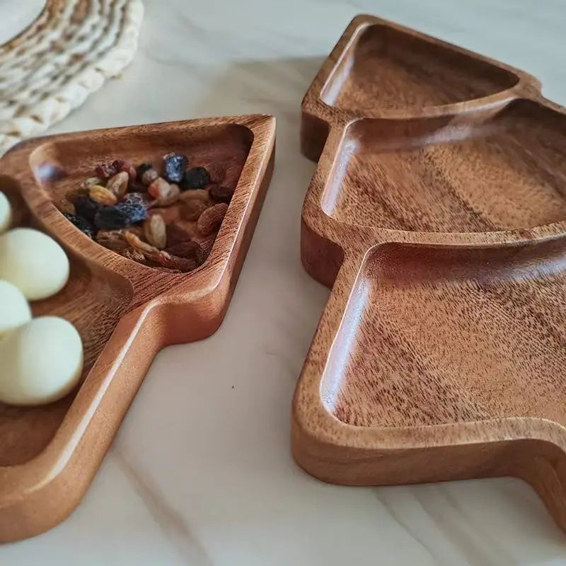 Snack Tray Wooden Serving Dish Perfect for Dried Fruits and Nuts Ideal for Parties and Kitchen Use Home & Restaurant Supplies