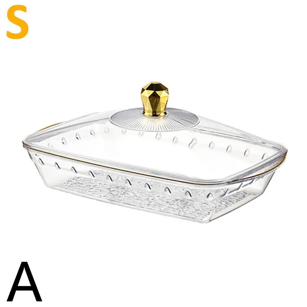 Plastic Dessert Plate Cake Fruit Platter Tray Fruit Tray with Clear Cover Cake Fruit Display Server Tray for Kitchen Birthday