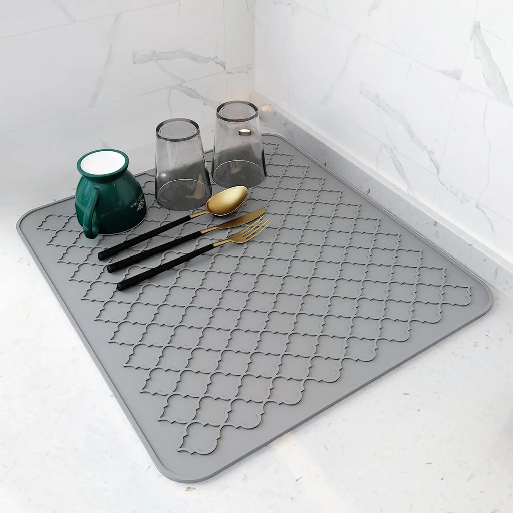 Silicone Drying Mats for Kitchen Counter Eco-Friendly Non-Slip Easy to Clean Heat Resistant Mat-Kitchen Gadgets Kitchen