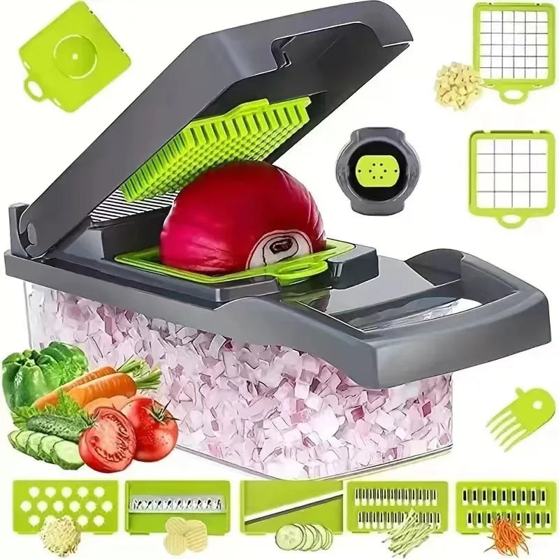 Multi-functional vegetable cutter, kitchen household, potato shreds, shredded and diced, radish grater, slicer