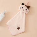 Cute Cat Kitchen Cleaning Towel Hanging Hand Towels Absorbent  Dishcloths Coral Velvet Soft Cleaning Cloth Rag