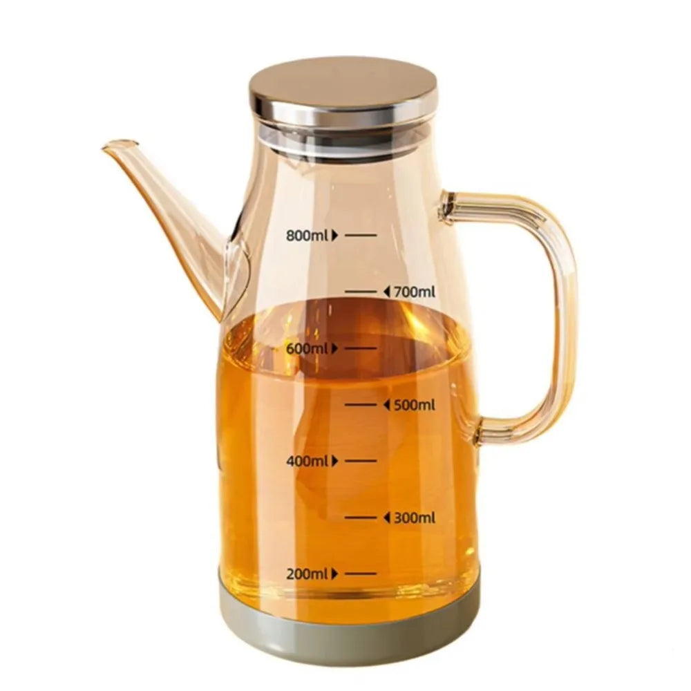 New 600/800/1000ML Oil Dispenser Bottle Food-grade Leak-Proof Glass Oil Pot Household Oil Storage Container Seasoning Bottle