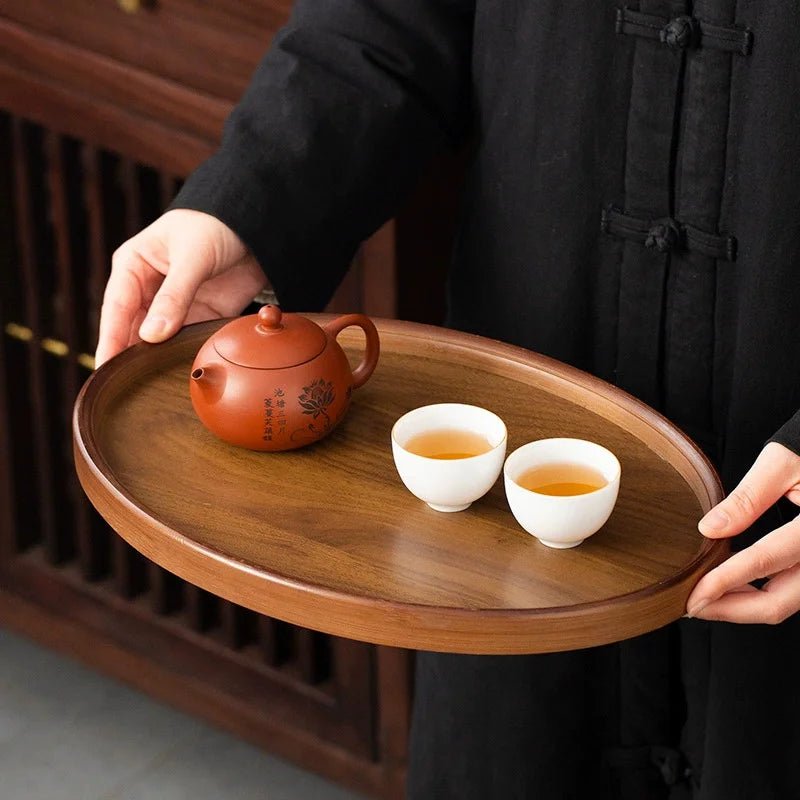 Wooden Serving Trays Oval Wood Tray Platters for Serving Food Dishes Dinner Plates Solid Wood Dessert Plate Jewelry Storage