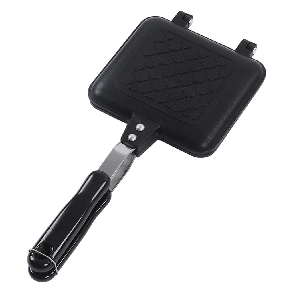 Sandwich Pan Breakfast Double Sided Frying Pan Flat Bottom Nonstick Sandwich Panini Maker Pan Pattern Grid Nonstick Panini Pan