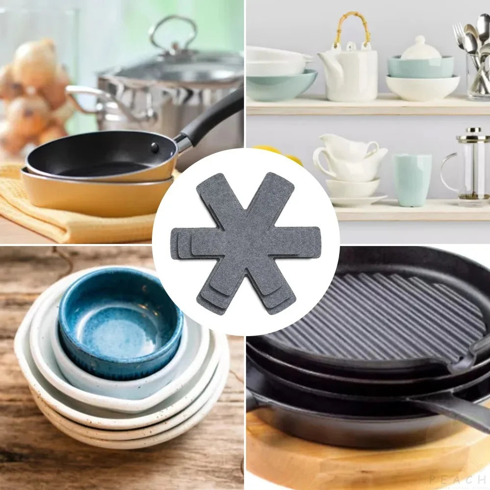Pot and Pan Protectors 12Pcs Pot Dividers Pad Non-woven 3 Sizes Pans Separator Pads for Protecting Separators Pads Cookware