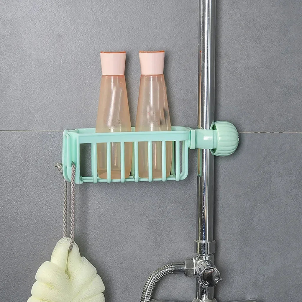 Sink Faucet Storage Organizer, Sponge, Soap, Cloth, Drain Rack Holder Shelf for Kitchen Cuisine Arrangement
