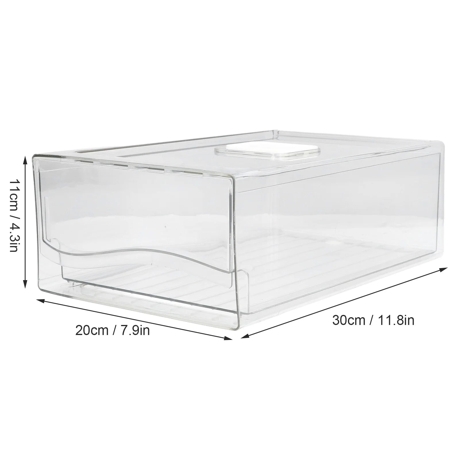 1PC Refrigerator Organizer Bins Stackable Fridge Food Storage Box With Handle Clear Plastic Pantry Food Freezer Organizer Tool