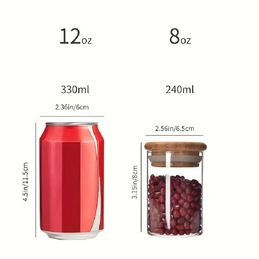 12Pcs Glass Spice Jars with Bamboo Lid,8oz Airtight Spice Containers with Black Labels,Empty Seasoning Jars for Spice Salt Sugar