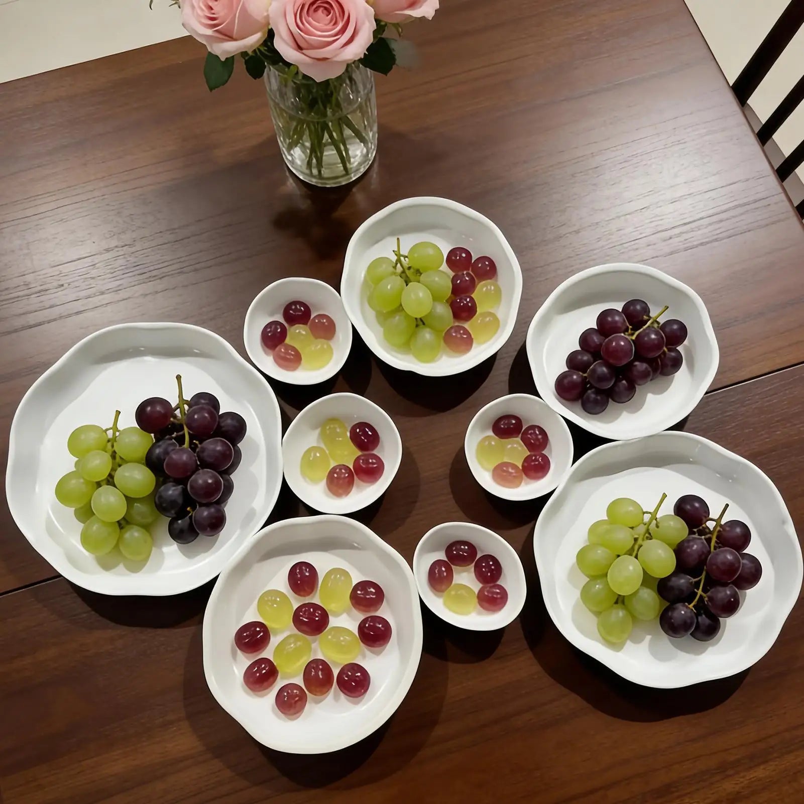 Serving Bowls Decorative Nine-Grid Plate Multi Bowl Serving Platter for Snacks Nuts Chips Fruit Candy Meals Appetizers Dining