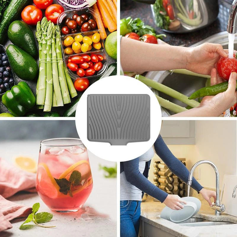 Food-grade Silicone Kitchen Drying Mat, Suitable For Fruits, Vegetables, Tableware, Bowls, Plates,And Kitchen Countertop Storage
