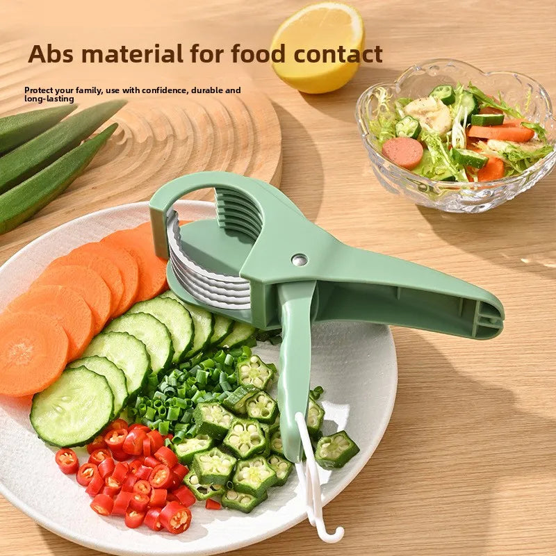 Slicer Kitchen Stainless Steel Vegetable Fruit Cucumber Salad Banana Scallion Cutter Multi-function Home Cooking Gadget