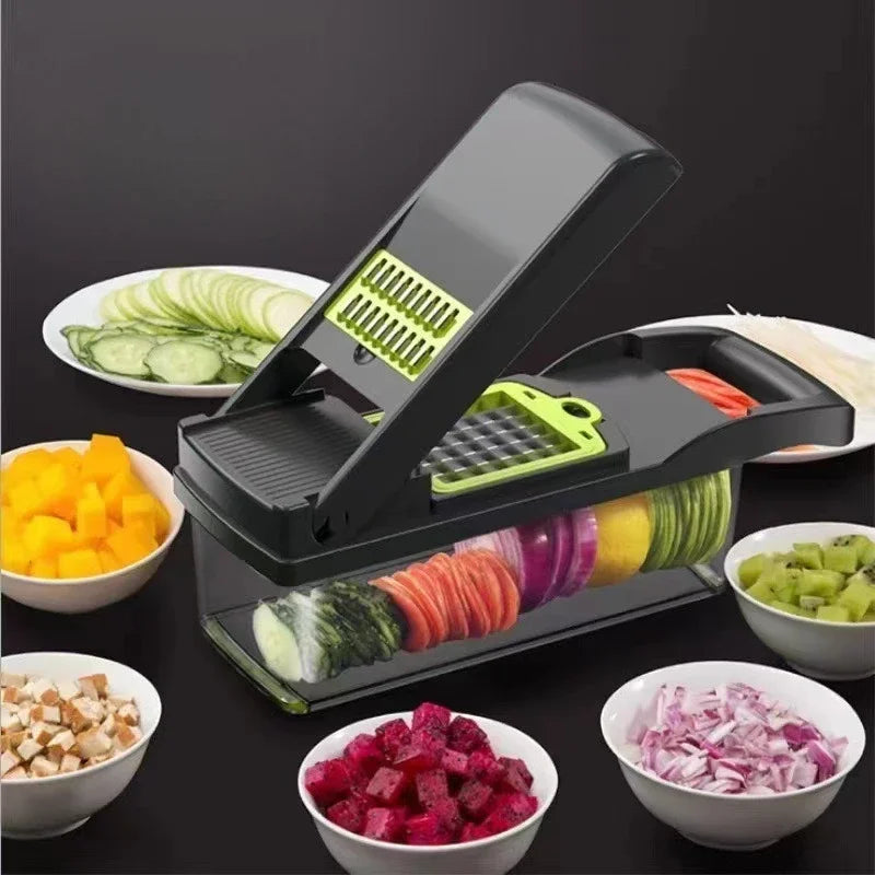 Multi-functional vegetable cutter, kitchen household, potato shreds, shredded and diced, radish grater, slicer