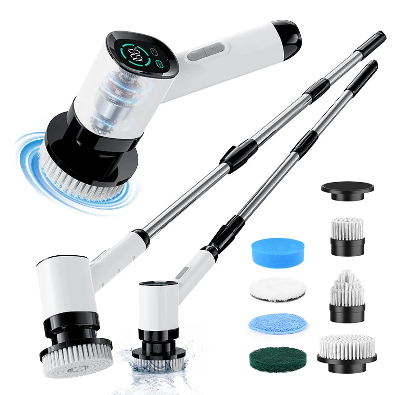Electric Cordless Spin Scrubber Kitchen Gadgets with 7 Replaceable Brush Heads for Bathroom Kitchen Toilet Cleaning Scrubber