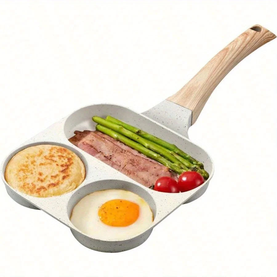 Egg Pans Small Frying Pan Nonstick for Eggs 3 Section for Breakfast  Omelette Pan Egg Frying Pan Suitable for Pancake