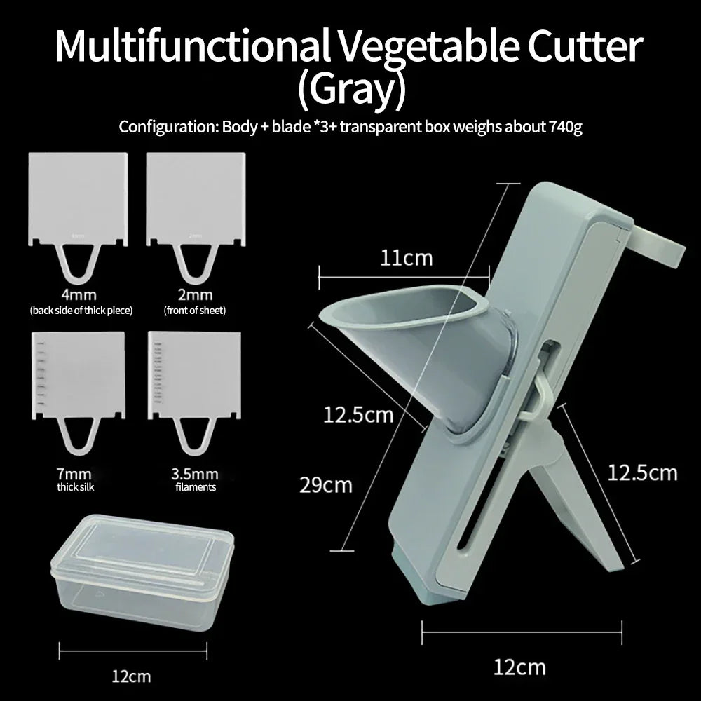 Slicer Safe Mandoline Vegetable Cutter Veggie Dicer Slicer for Julienne French Fry and Potato Get Storage Box with Lid
