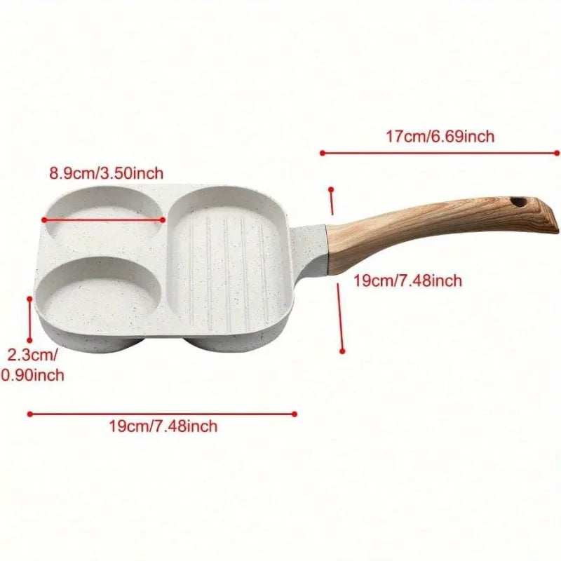 Egg Pans Small Frying Pan Nonstick for Eggs 3 Section for Breakfast  Omelette Pan Egg Frying Pan Suitable for Pancake