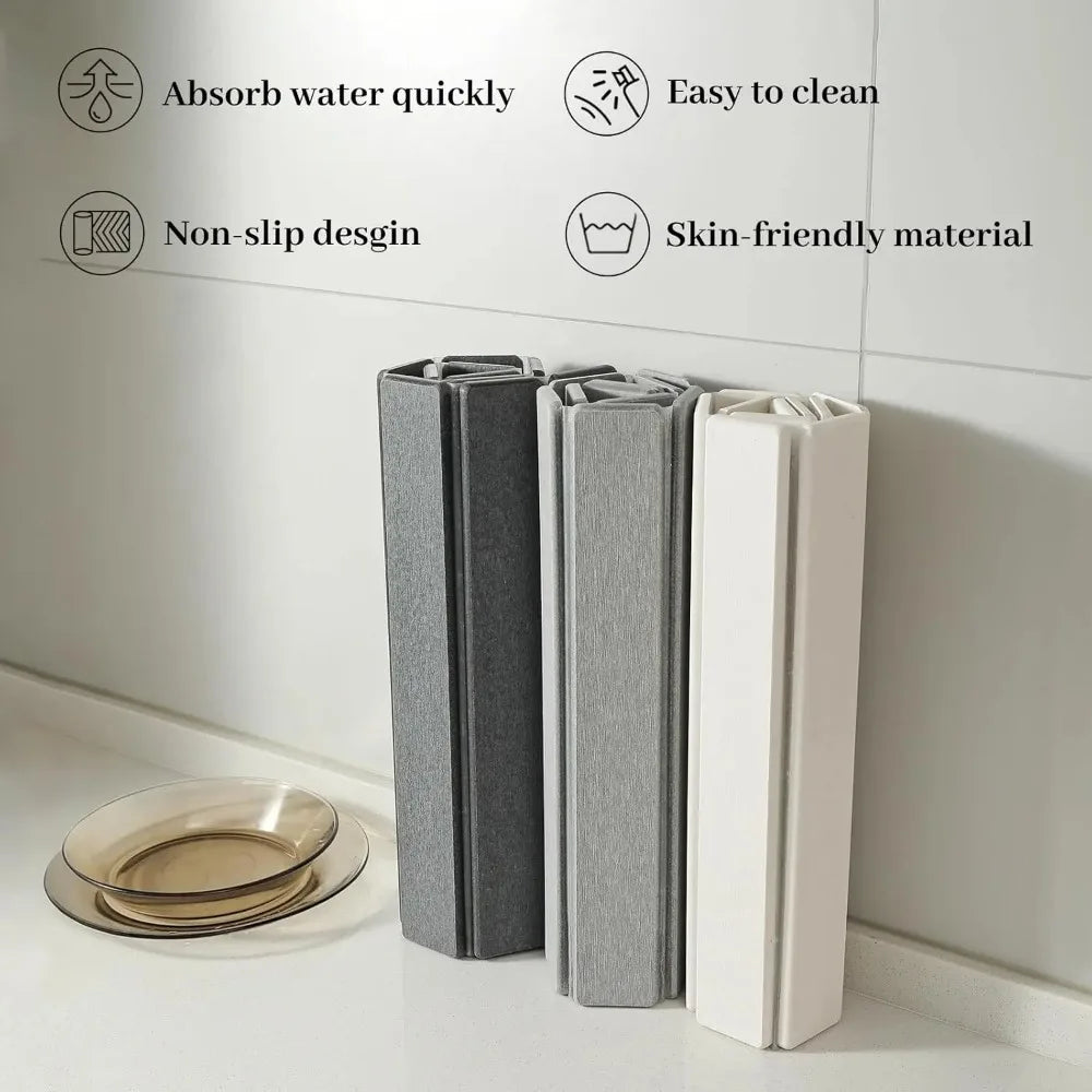 Dish Drying Mat Heat Resistant Mat Utensils Pots Bottles Draining Mat Counter Fast Dry Pad Easy to Store for Kitchen Bathroom