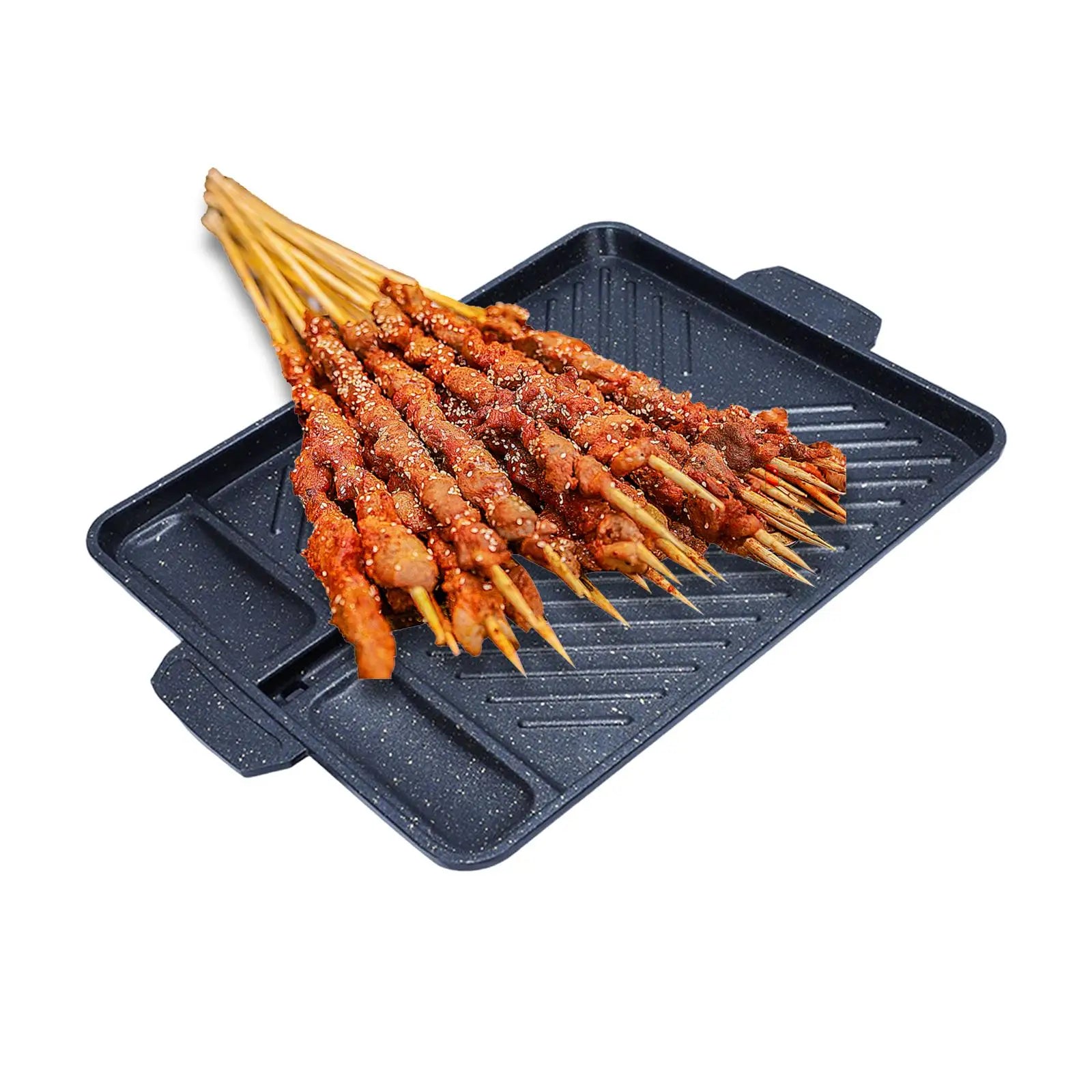 Barbecue Grill Pan Nonstick Portable Omelette Pan Korean Style Grilling Pan for BBQ Cooking Picnic Outdoor Indoor Camping