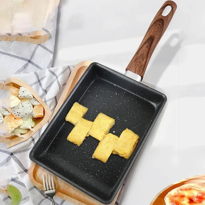 Tamagoyaki Japanese Omelette Pan Nonstick Egg Pan Skillet Rectangle Tamago Pan Small Egg Frying Pan with Cooking Tools