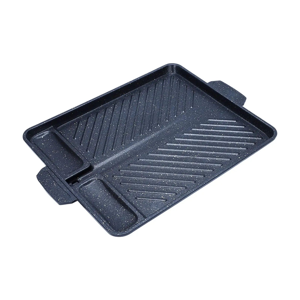 Barbecue Grill Pan Nonstick Portable Omelette Pan Korean Style Grilling Pan for BBQ Cooking Picnic Outdoor Indoor Camping