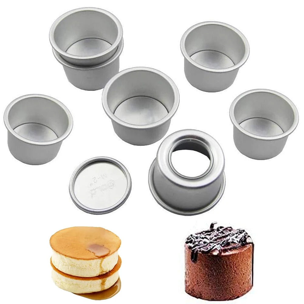 5Pcs Performance Aluminium Mini Round Cheesecake Pan 2Inch Cheesecake Pan Cupcake Pan Muffin Pan Desserts Cake Baking Pan