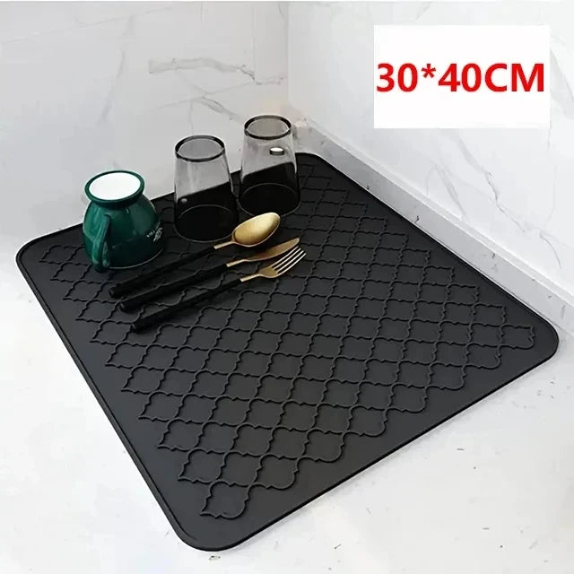 Silicone Drying Mats for Kitchen Counter Eco-Friendly Non-Slip Easy to Clean Heat Resistant Mat-Kitchen Gadgets Kitchen