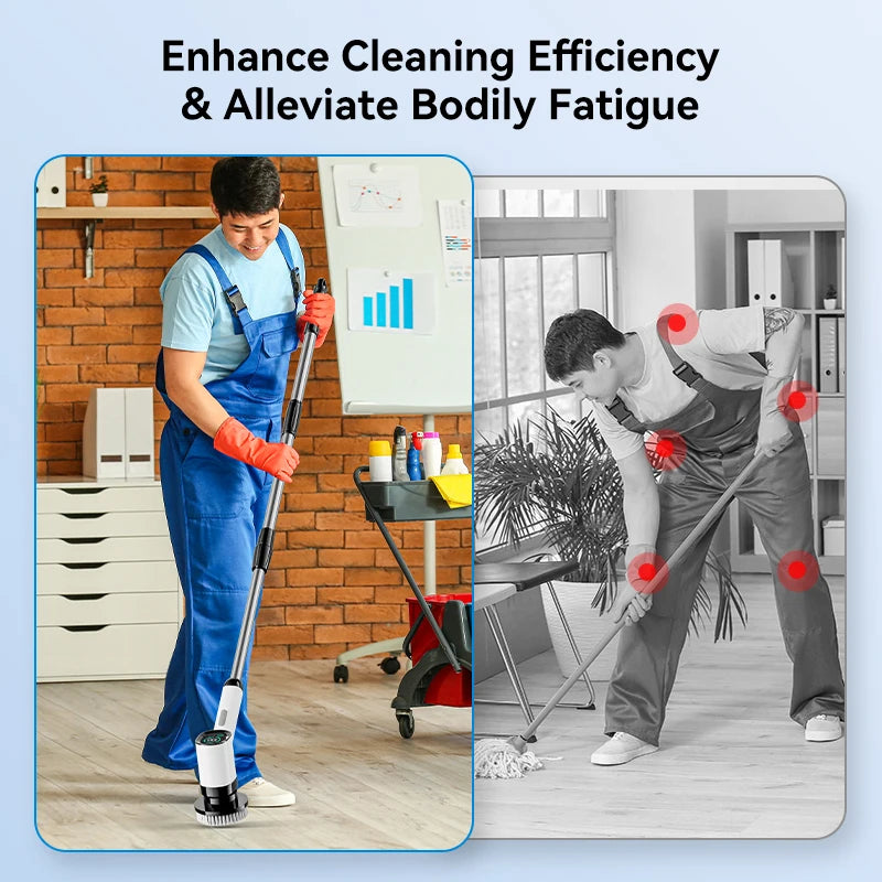 Electric Cordless Spin Scrubber Kitchen Gadgets with 7 Replaceable Brush Heads for Bathroom Kitchen Toilet Cleaning Scrubber