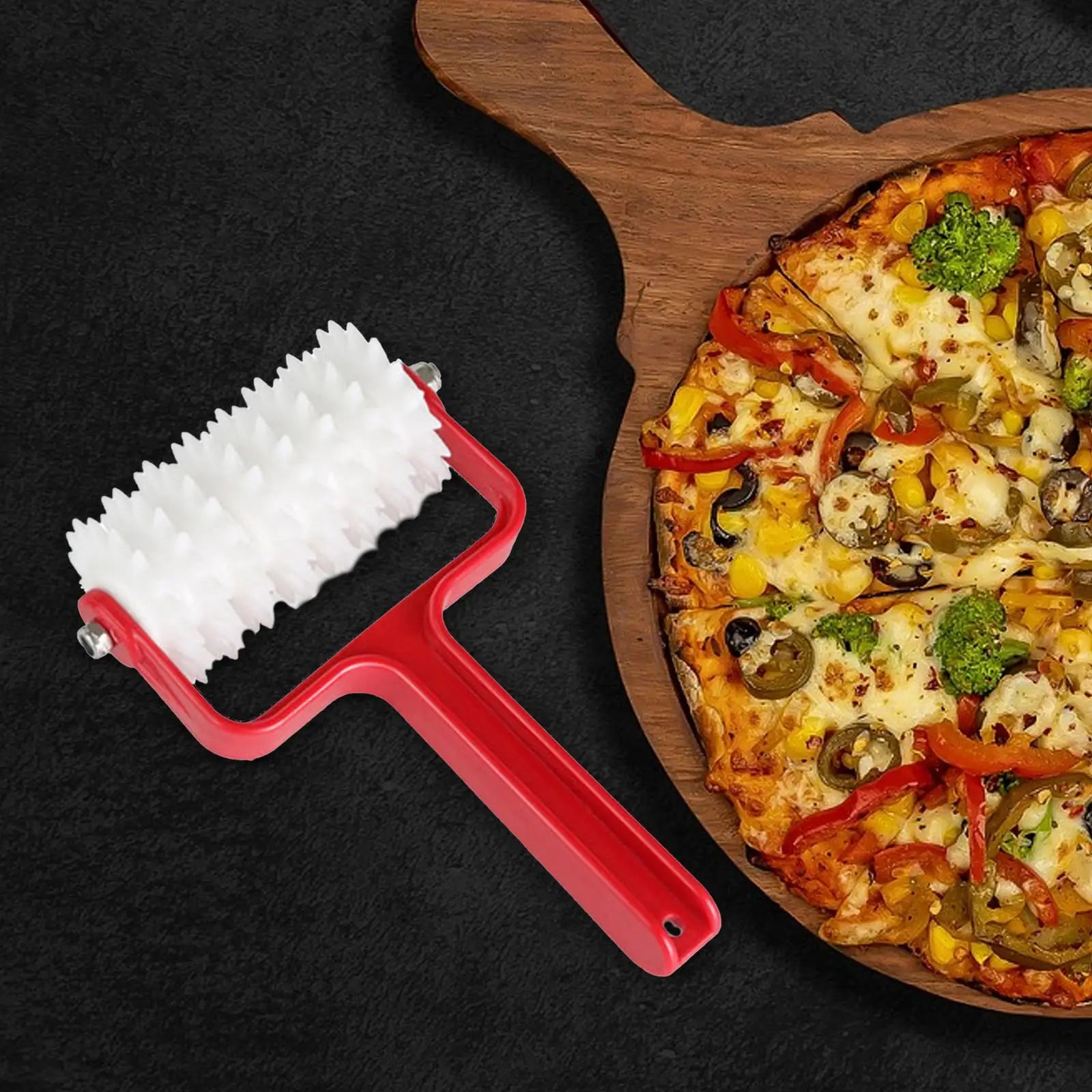 Pizza Dough Docker Practical Portable Multipurpose Dough Hole Maker Pizza Roller Pin for Cookie Baking Sandwich Pastry Dumpling