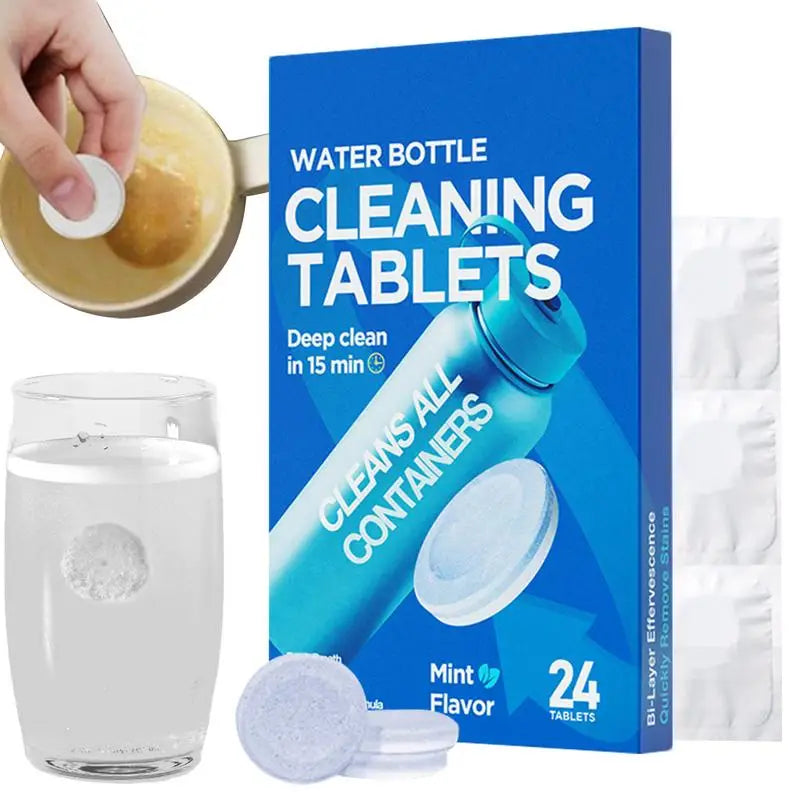 Water Bottle Cleaning Tablets Scale Cleaning Effervescent Tablets Decontamination Descaling Kettle Cleaning Kitchen Cleaner