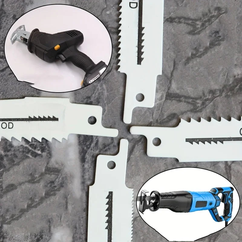 4pc Reciprocating Saw Blades Set - Wood/Metal Cutting - Coarse/Fine Teeth - High-Speed & Carbon Steel - Durable Precision Cuts