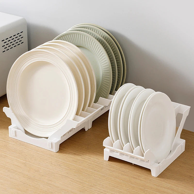 Dish Organizer Rack Upright Draining Cabinet Plate Organizer Plate Dish Drying Rack Kitchen Dishes Stand Vertical Storage Rack