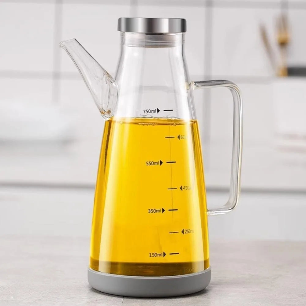 New 600/800/1000ML Oil Dispenser Bottle Food-grade Leak-Proof Glass Oil Pot Household Oil Storage Container Seasoning Bottle