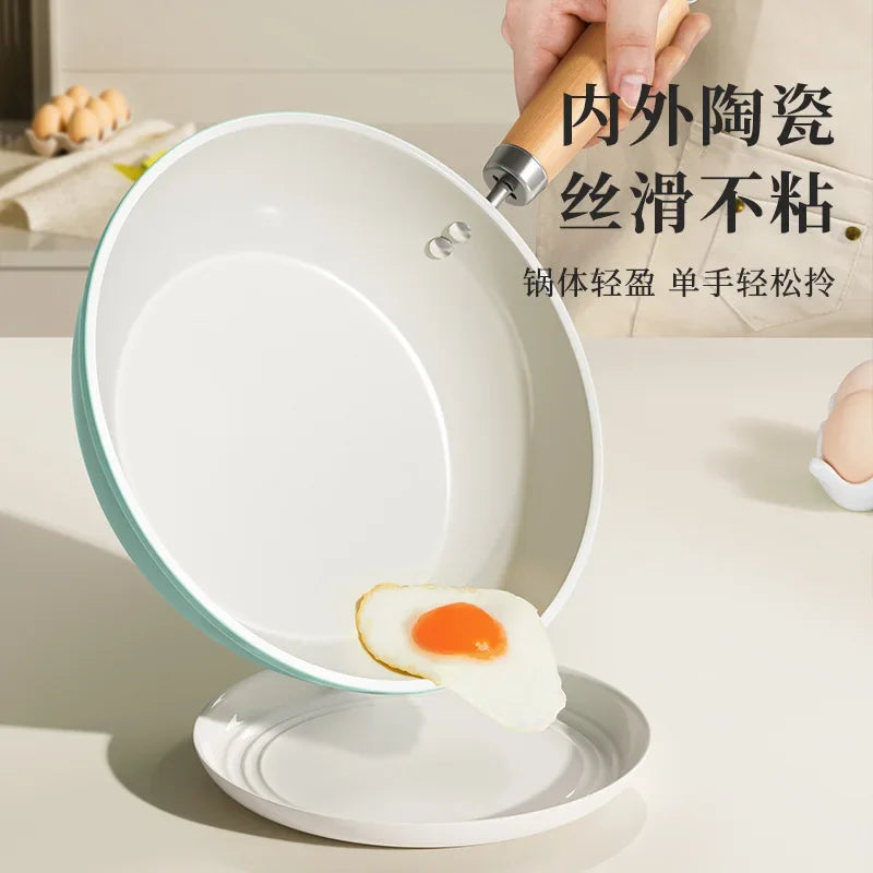 Hot selling ceramic frying pan, household non stick pan, flat bottomed frying pan, universal stove, flat bottomed pan