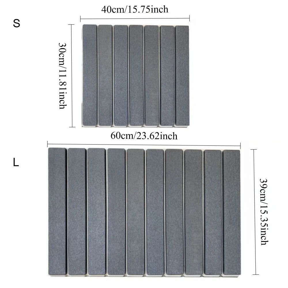 Dish Drying Mat Heat Resistant Mat Utensils Pots Bottles Draining Mat Counter Fast Dry Pad Easy to Store for Kitchen Bathroom