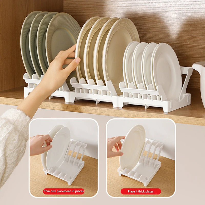 Dish Organizer Rack Upright Draining Cabinet Plate Organizer Plate Dish Drying Rack Kitchen Dishes Stand Vertical Storage Rack