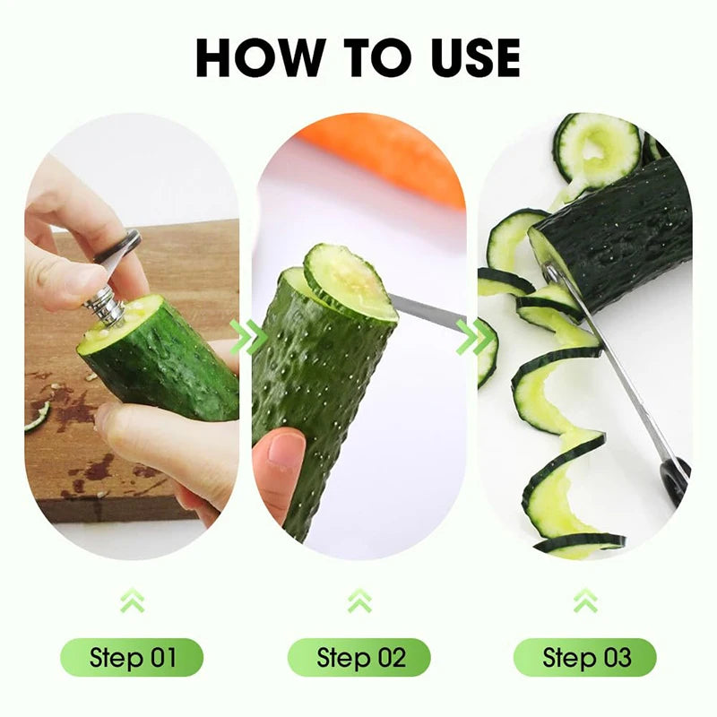 New Spiral Cutter Spiral Slicer Multi-Function Kitchen Accessories Tool Creative Spiralizer for Cucumber Potato Carrot and Etc