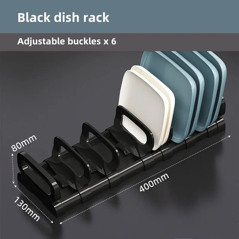 Bowls Dish Storage Rack Adjustable Buckle Kitchen Cabinet Drawer Storage Holder Dish Drain Rack Kitchen Drainage Storage Tool