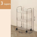 NEW Mobile Shelf with Wheel Multi-Layers Storage Rack Home Trolley for Snacks Cosmetic Sundries Organizer 3/4 Tiers Rolling Cart