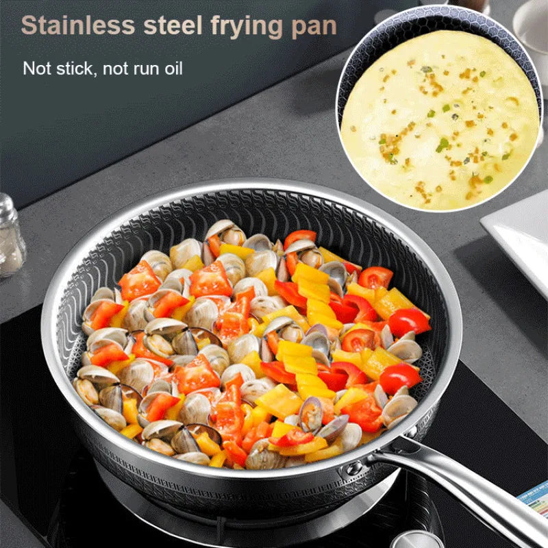 Household pan nonstick frying pan pancakes fried eggs steak pan pan stainless steel pan