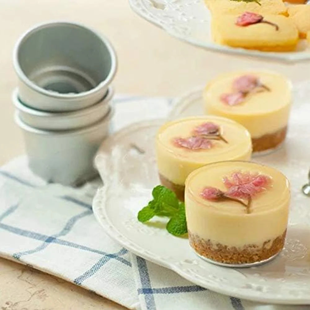 5Pcs Performance Aluminium Mini Round Cheesecake Pan 2Inch Cheesecake Pan Cupcake Pan Muffin Pan Desserts Cake Baking Pan