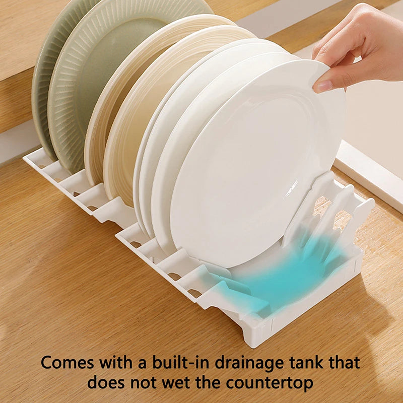 Dish Organizer Rack Upright Draining Cabinet Plate Organizer Plate Dish Drying Rack Kitchen Dishes Stand Vertical Storage Rack