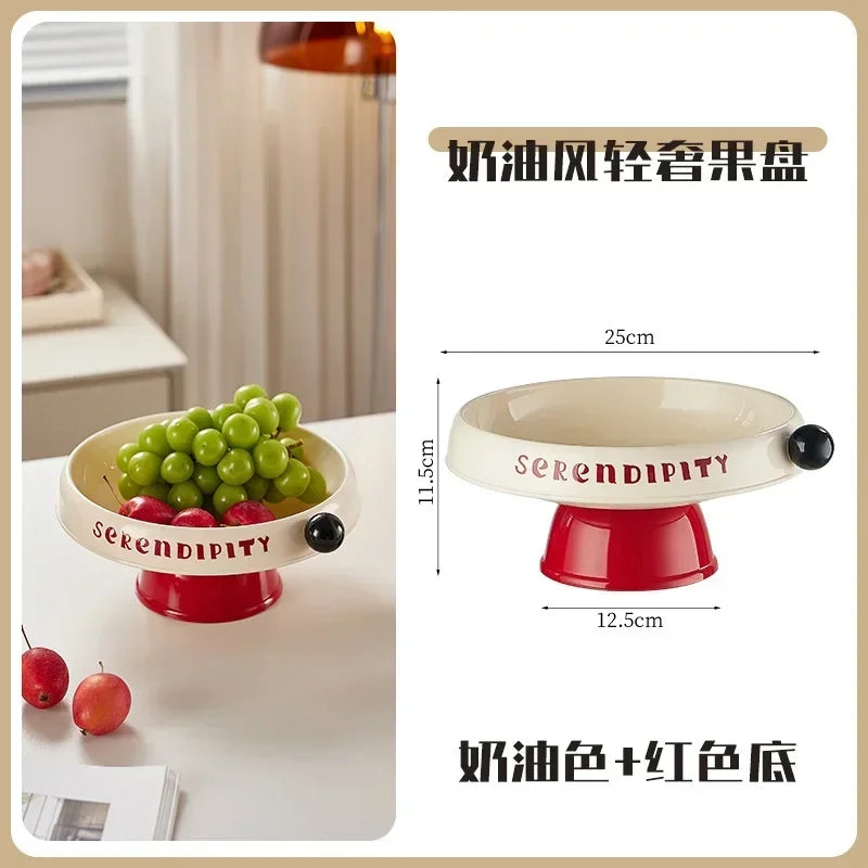Fruit platter, home living room decoration, festive tea table, high footed snacks, fruit platter, light luxury candy platter