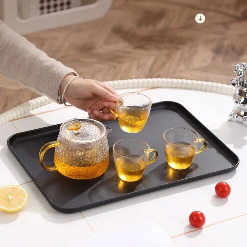 Heavy-Duty Black Rectangular Serving Tray - Non-Slip Surface, Commercial Grade for Restaurants, Hotels, Cafes & Fast Food